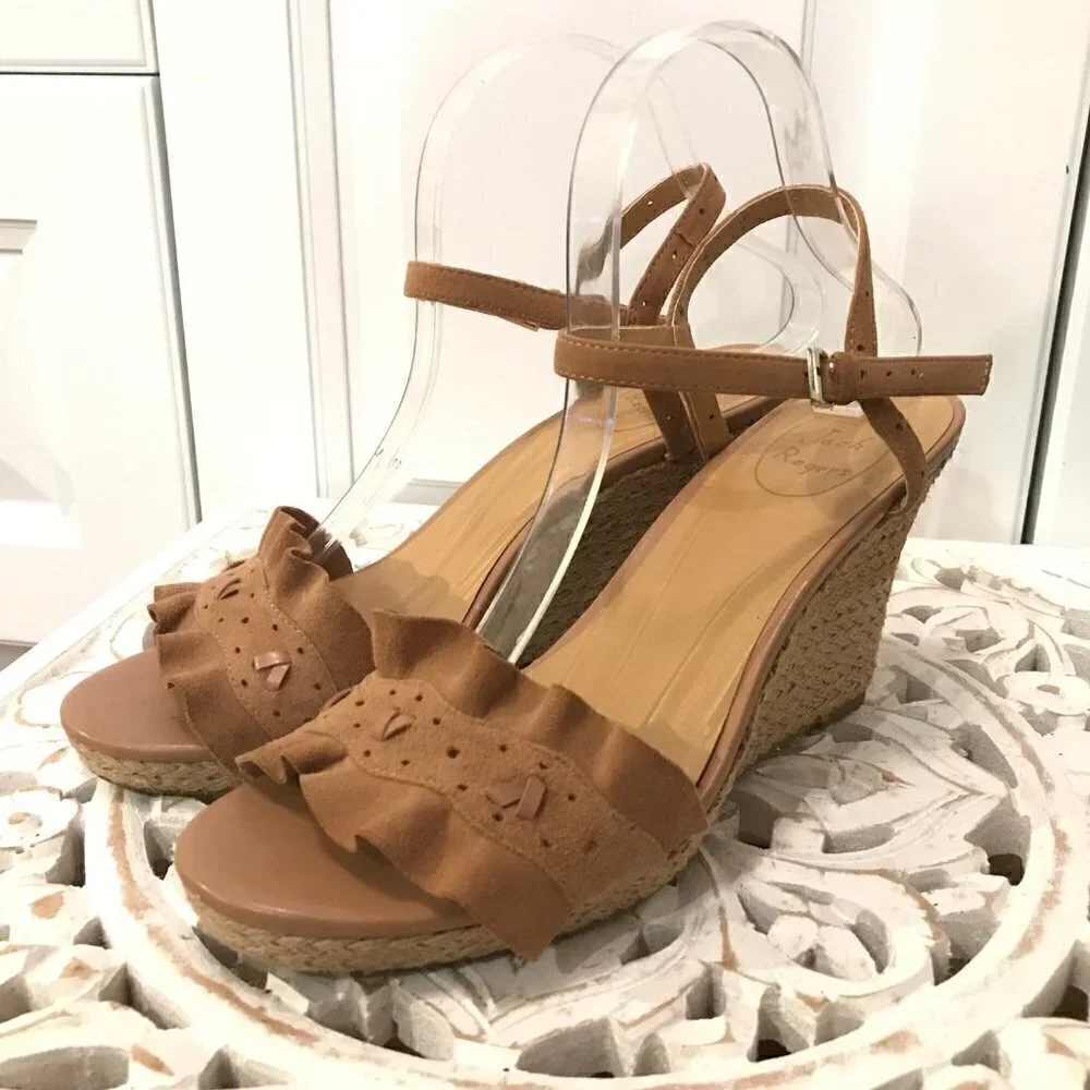 Jack Rogers wedge suede heels